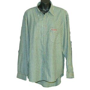 Marlboro Classics Men's Check Long Sleeve Shirt Blue 100% Wool Cowboy Size Large